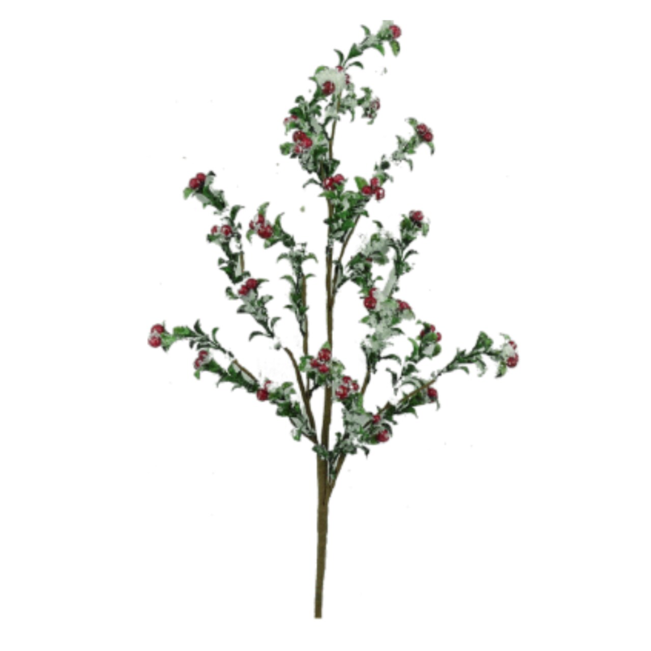30" Plastic Berry Leaves Spray – Snowy Winter Berry Greenery Stem | TCT Crafts - 83612SP30